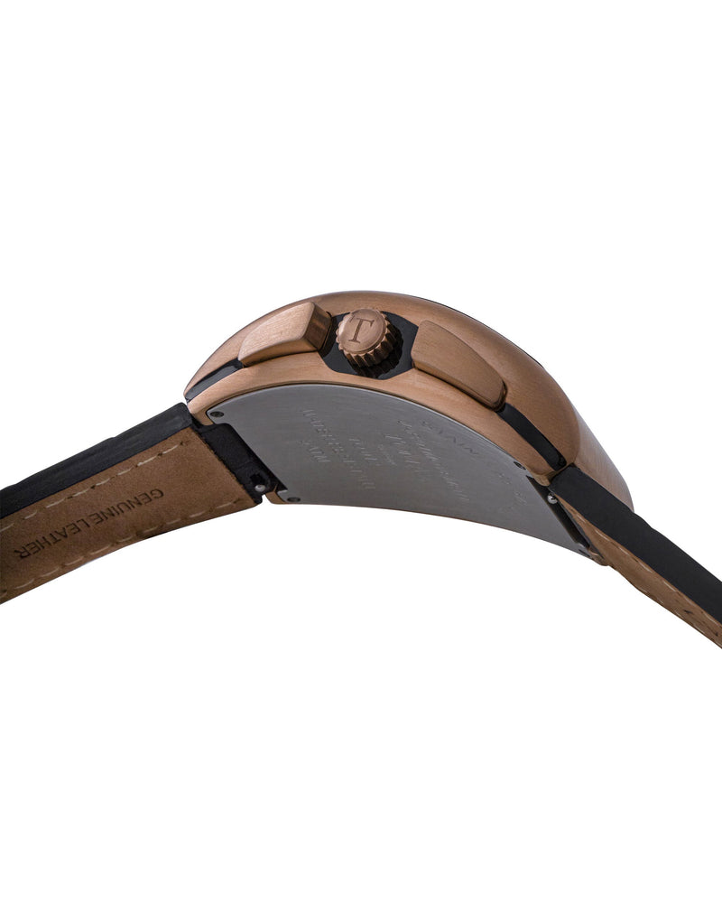 
                  
                    Load image into Gallery viewer, Tomaz Men&amp;#39;s Watch TQ012-D2 (Rose Gold/Navy) Black Bamboo Leather Strap
                  
                