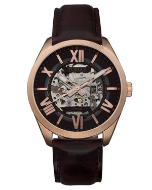 
                  
                    Load image into Gallery viewer, Tomaz Men&amp;#39;s Watch TW007B 1st Version (Rose Gold/Black) Coffee Leather Strap
                  
                