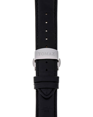 
                  
                    Load image into Gallery viewer, Tomaz Men&amp;#39;s Watch GR02-D1 (Silver) Black Bamboo Leather Strap
                  
                