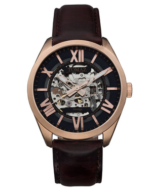 
                  
                    Load image into Gallery viewer, Tomaz Men&amp;#39;s Watch TW007B 1st Version (Rose Gold/Navy) Coffee Leather Strap
                  
                