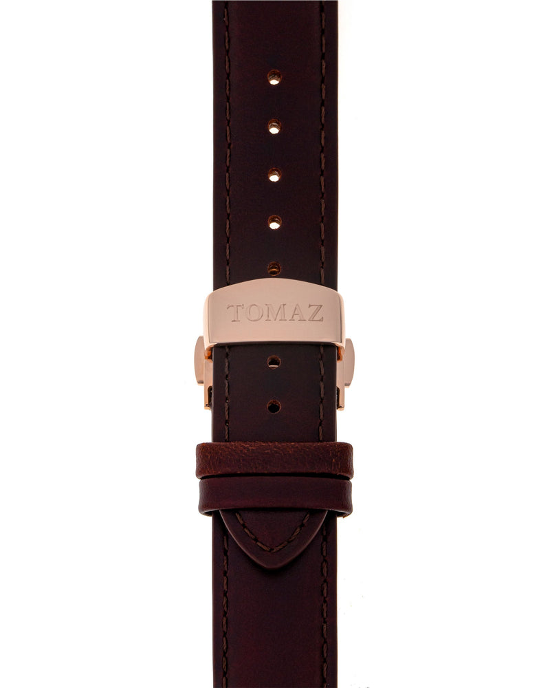 
                  
                    Load image into Gallery viewer, Tomaz Men&amp;#39;s Watch GR02-D5 (Rosegold/Black) Coffee Leather Strap
                  
                