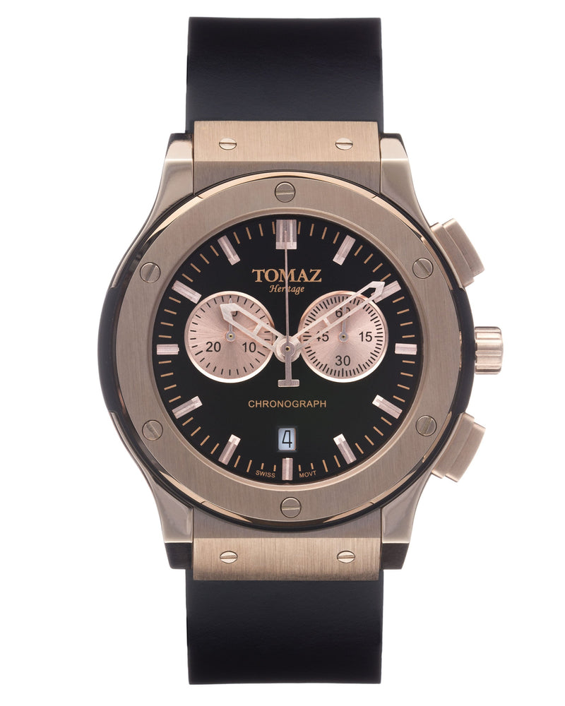 Tomaz Men's Watch TQ008 (Rose Gold/Black) best men watch, automatic watch for men, Trending men watch, Luxury watch, Watches of Switzerland, automatic watch for men, jam tangan lelaki, jam tangan automatik, jam kronograf