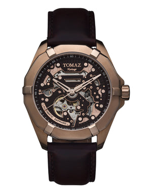 
                  
                    Load image into Gallery viewer, Tomaz Men&amp;#39;s Watch TW009A (Rose Gold/Coffee) Coffee Leather Strap
                  
                