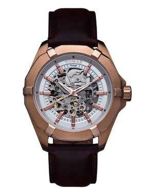 
                  
                    Load image into Gallery viewer, Tomaz Men&amp;#39;s Watch TW009B 1st version (Rose Gold/White) Coffee Leather Strap
                  
                