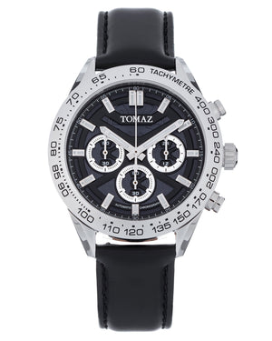 
                  
                    Load image into Gallery viewer, Tomaz Men&amp;#39;s Watch TW011-D4 (Silver) Black Leather Strap
                  
                