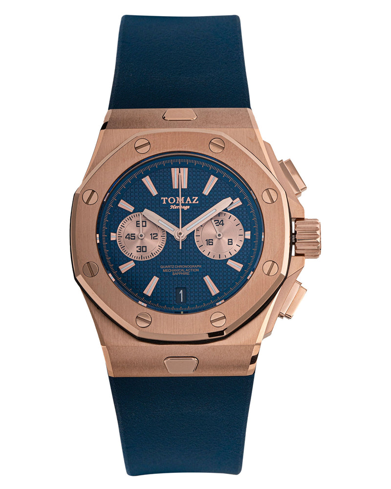 
                  
                    Load image into Gallery viewer, Tomaz TQ011-D1 Men’s Watch (RoseGold/Navy) best men watch, automatic watch for men, Trending men watch, Luxury watch, Watches of Switzerland, automatic watch for men, jam tangan lelaki, jam tangan automatik, jam kronograf
                  
                