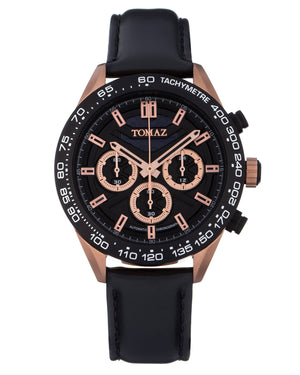 
                  
                    Load image into Gallery viewer, Tomaz Men&amp;#39;s Watch TW011-D1 (Rose Gold/Black) Black Leather Strap
                  
                