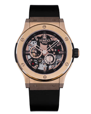 
                  
                    Load image into Gallery viewer, Tomaz Men&amp;#39;s Watch TW014-D4 (Rose Gold) Black Leather Strap
                  
                