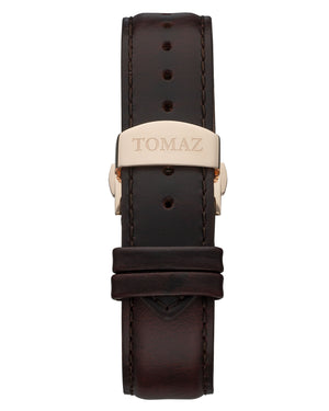 
                  
                    Load image into Gallery viewer, Tomaz Men&amp;#39;s Watch TQ007M-D2 (Rose Gold/Navy)  Brown Leather Strap
                  
                