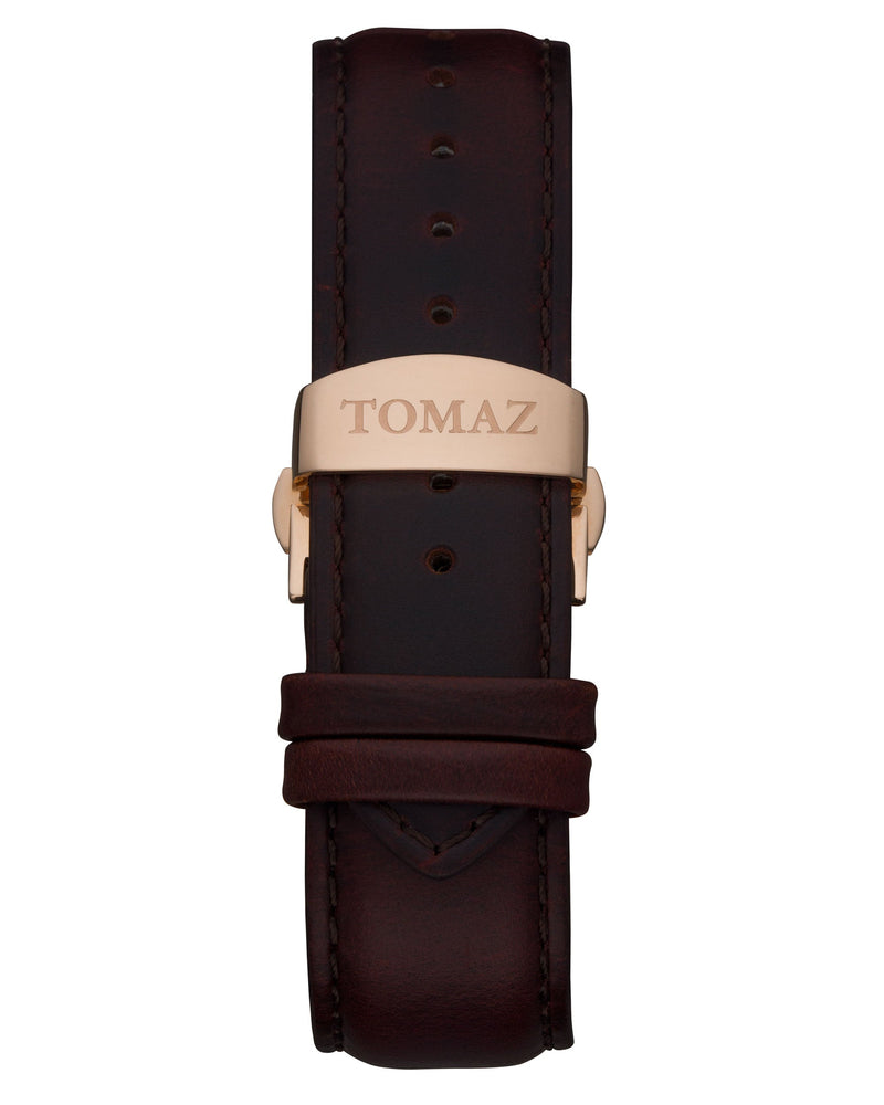 
                  
                    Load image into Gallery viewer, Tomaz Men&amp;#39;s Watch TW009B 1st version (Rose Gold/White) Coffee Leather Strap
                  
                