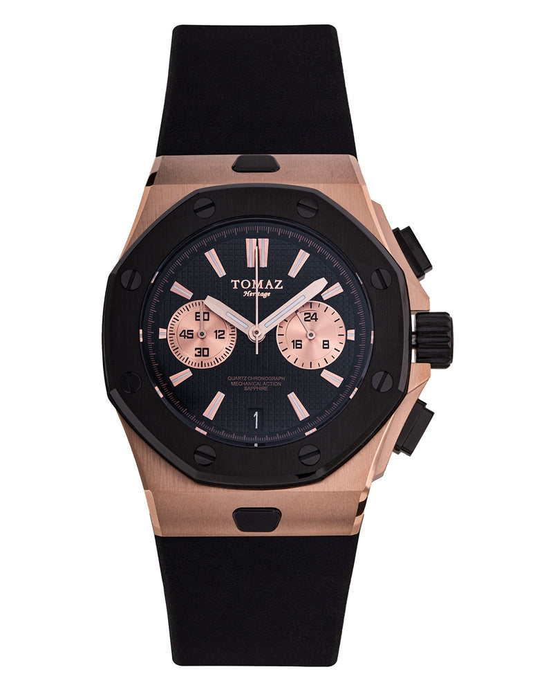 
                  
                    Load image into Gallery viewer, Tomaz TQ011-D2 Men’s Watch (RoseGold/Black) best men watch, automatic watch for men, Trending men watch, Luxury watch, Watches of Switzerland, automatic watch for men, jam tangan lelaki, jam tangan automatik, jam kronograf
                  
                