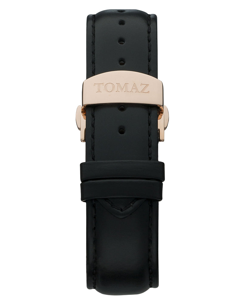 
                  
                    Load image into Gallery viewer, Tomaz Men&amp;#39;s Watch TQ007M-D3 (Rose Gold/Black) Black Leather Strap
                  
                