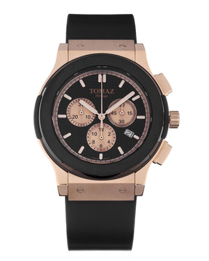 
                  
                    Load image into Gallery viewer, Tomaz Men&amp;#39;s Watch  TQ008B (Rose Gold/Black) Black Leather Strap
                  
                