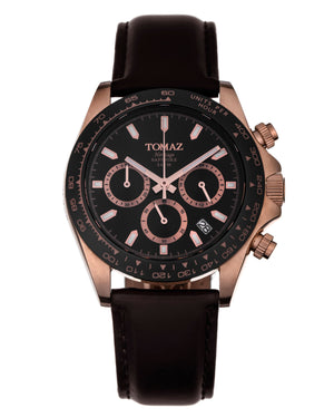 
                  
                    Load image into Gallery viewer, Tomaz Men&amp;#39;s Watch GR02-D5 (Rosegold/Black) Coffee Leather Strap
                  
                