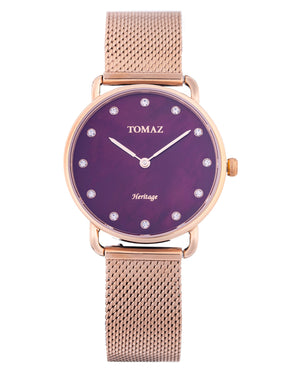 
                  
                    Load image into Gallery viewer, Tomaz Ladies Watch G1L-D10 Marble (Rose Gold/Purple) Rosegold Mesh Strap
                  
                