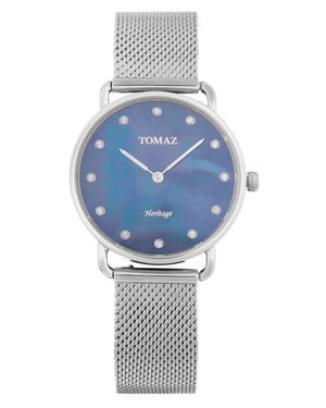 
                  
                    Load image into Gallery viewer, Tomaz Ladies Watch G1L-D11 Marble (Silver/Blue) Silver Mesh Strap
                  
                