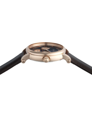 
                  
                    Load image into Gallery viewer, Tomaz Men&amp;#39;s Watch TQ007M-D2 (Rose Gold/Navy)  Brown Leather Strap
                  
                