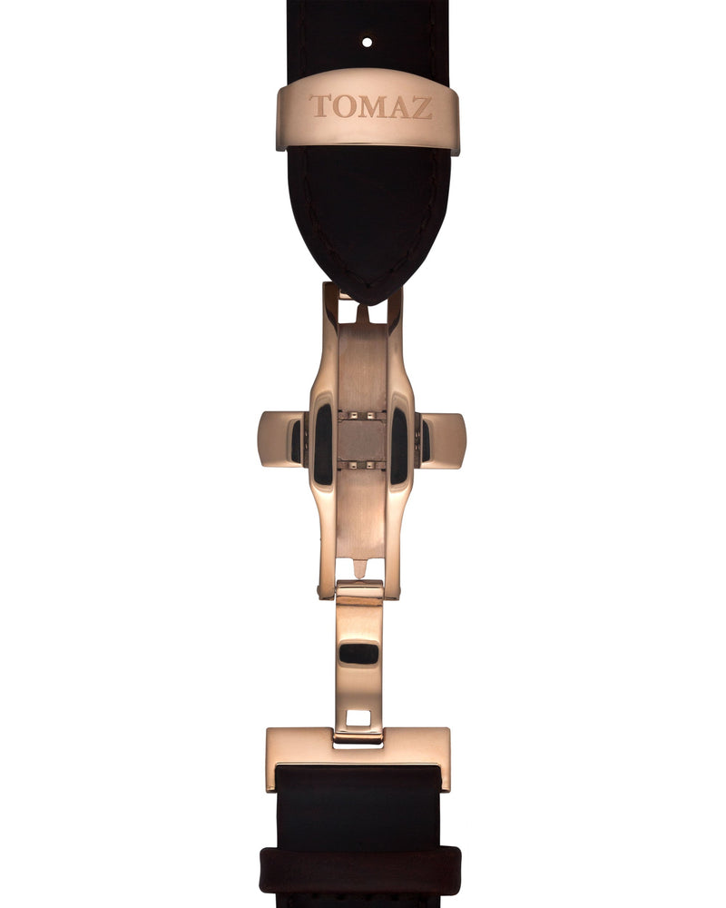 
                  
                    Load image into Gallery viewer, Tomaz Men&amp;#39;s Watch TW009B 1st version (Rose Gold/White) Coffee Leather Strap
                  
                