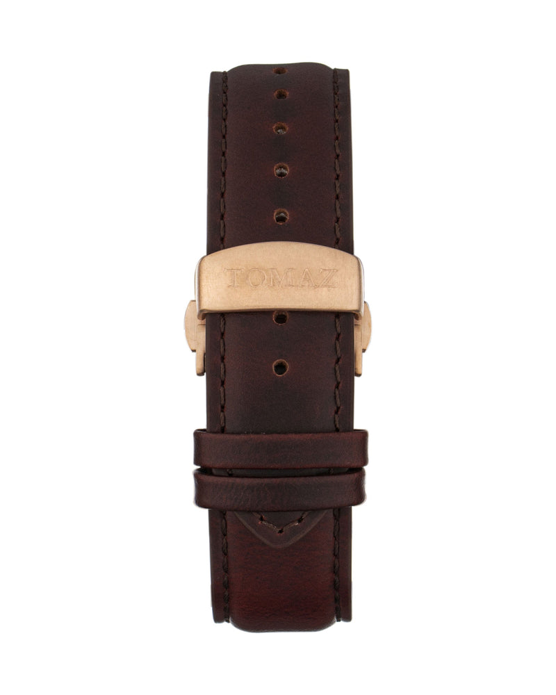 
                  
                    Load image into Gallery viewer, Tomaz Men&amp;#39;s Watch TW007B 2nd Version (Rose Gold/White) Brown Leather Strap
                  
                