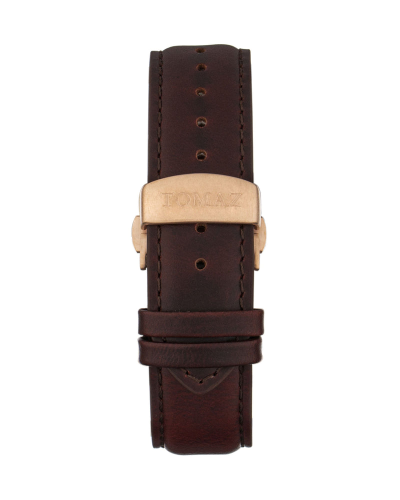 
                  
                    Load image into Gallery viewer, Tomaz Men&amp;#39;s Watch TW007B 2nd Version (Rose Gold/Navy) Brown Leather Strap
                  
                