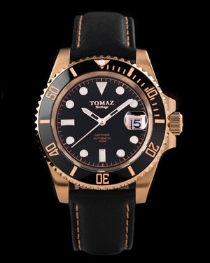 
                  
                    Load image into Gallery viewer, Tomaz Men&amp;#39;s Watch GR01L-D2 (Rosegold/Black) Black Leather Strap
                  
                