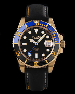 
                  
                    Load image into Gallery viewer, Tomaz Men&amp;#39;s Watch GR01L-D4 (Gold/black) Black Leather Strap
                  
                