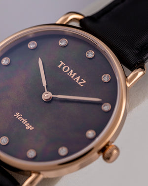 
                  
                    Load image into Gallery viewer, Tomaz Ladies Watch G1L-D11L (Rose Gold/Black) Black Cloth Strap
                  
                