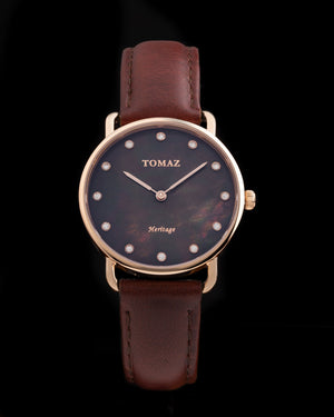 
                  
                    Load image into Gallery viewer, Tomaz Ladies Watch G1L-D11L (Rose Gold/Black) Wine Leather Strap
                  
                