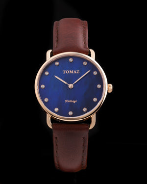 
                  
                    Load image into Gallery viewer, Tomaz Ladies Watch G1L-D13L Marble (Rose Gold/Navy) Wine Leather Strap
                  
                