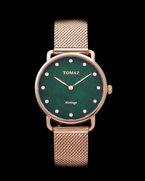 
                  
                    Load image into Gallery viewer, Tomaz Ladies Watch G1L-D16 Marble (Rose Gold/Green) Rosegold Mesh Strap
                  
                