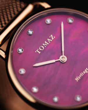 
                  
                    Load image into Gallery viewer, Tomaz Ladies Watch G1L-D6C (Rose Gold/Purple) Rosegold Mesh Strap
                  
                