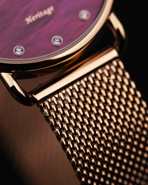 
                  
                    Load image into Gallery viewer, Tomaz Ladies Watch G1L-D6C (Rose Gold/Purple) Rosegold Mesh Strap
                  
                