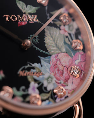 
                  
                    Load image into Gallery viewer, Tomaz Ladies Watch G1LE-D10 Flower (Rose Gold/Black) Black Leather Strap
                  
                