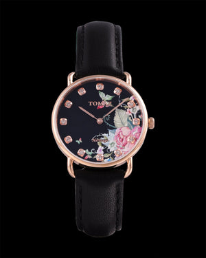 
                  
                    Load image into Gallery viewer, Tomaz Ladies Watch G1LE-D10 Flower (Rose Gold/Black) Black Leather Strap
                  
                