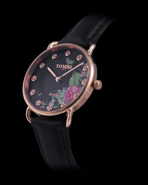 
                  
                    Load image into Gallery viewer, Tomaz Ladies Watch G1LE-D10 Flower (Rose Gold/Black) Black Leather Strap
                  
                