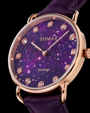 
                  
                    Load image into Gallery viewer, Tomaz Ladies Watch G1LE-D13 Stardust (Rose Gold/Purple) Purple Leather Strap
                  
                