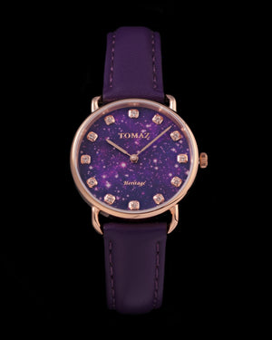 
                  
                    Load image into Gallery viewer, Tomaz Ladies Watch G1LE-D13 Stardust (Rose Gold/Purple) Purple Leather Strap
                  
                