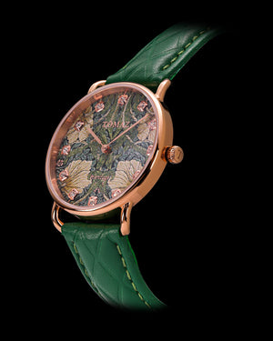 
                  
                    Load image into Gallery viewer, Tomaz Ladies Watch G1LE-D20 Flower Leaf (Rosegold) Green Leather Strap
                  
                