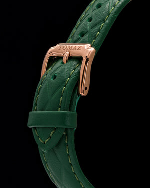 
                  
                    Load image into Gallery viewer, Tomaz Ladies Watch G1LE-D20 Flower Leaf (Rosegold) Green Leather Strap
                  
                