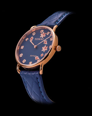 
                  
                    Load image into Gallery viewer, Tomaz Ladies Watch G1LE-D22 Flower (Rosegold/Blue) Blue Leather Strap
                  
                