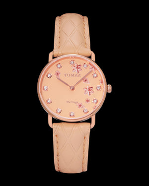 
                  
                    Load image into Gallery viewer, Tomaz Ladies Watch G1LE-D24 Flower (Rosegold/Beige) Light Yellow Leather Strap
                  
                