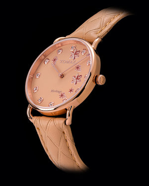 
                  
                    Load image into Gallery viewer, Tomaz Ladies Watch G1LE-D24 Flower (Rosegold/Beige) Light Yellow Leather Strap
                  
                