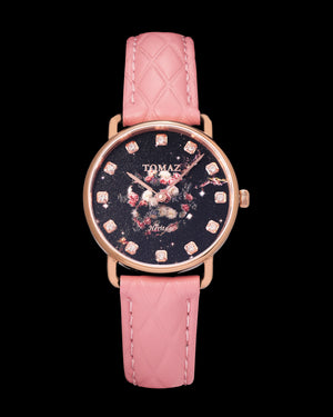 
                  
                    Load image into Gallery viewer, Tomaz Ladies Watch G1LE-D26 Flower (Rosegold/Black) Pink Leather Strap
                  
                