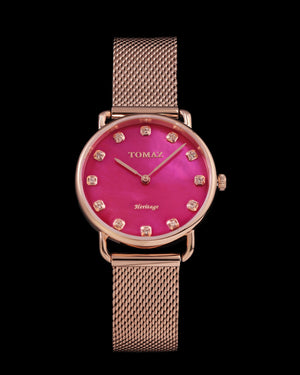 
                  
                    Load image into Gallery viewer, Tomaz Ladies Watch G1LE-D2 (Gold/Pink) Gold Mesh Strap
                  
                