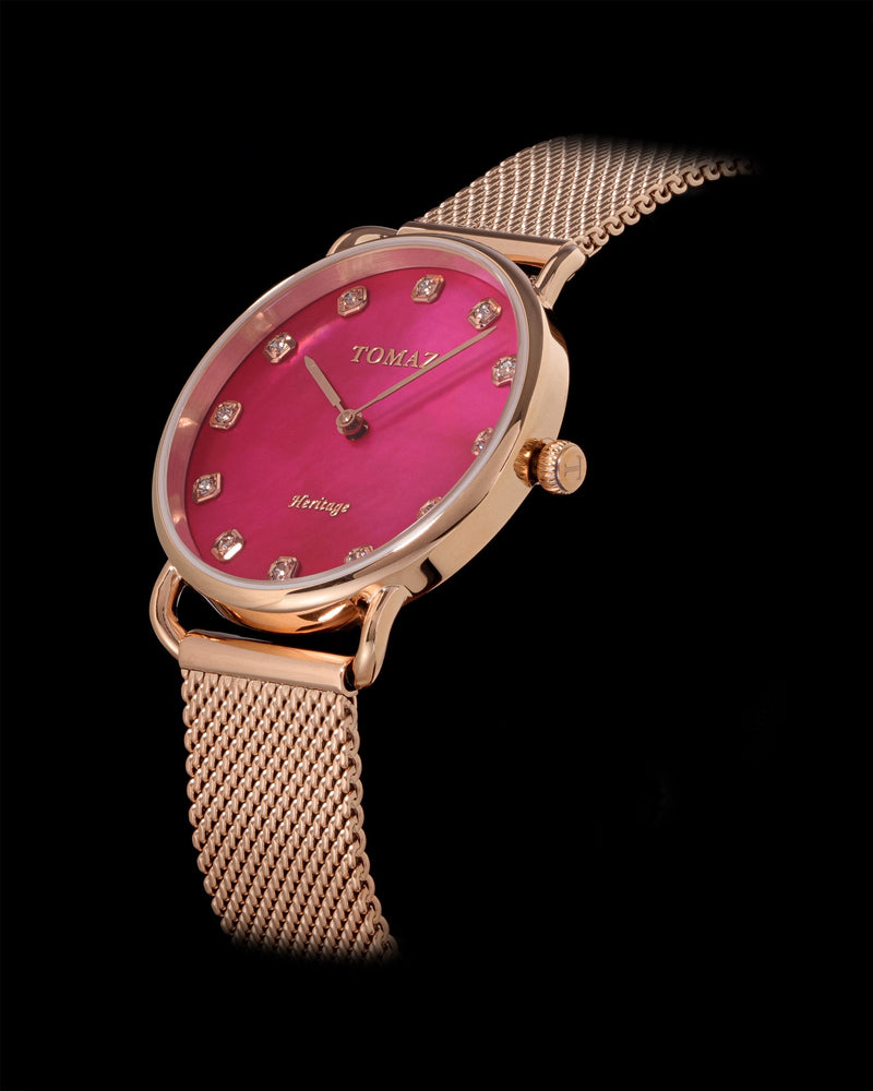 
                  
                    Load image into Gallery viewer, Tomaz Ladies Watch G1LE-D2 (Gold/Pink) Gold Mesh Strap
                  
                