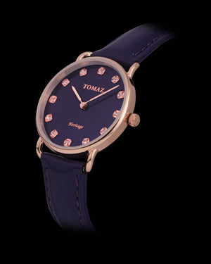 
                  
                    Load image into Gallery viewer, Tomaz Ladies Watch G1LE-D4 (Rose Gold/Purple) Purple Leather Strap
                  
                