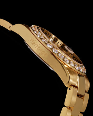 
                  
                    Load image into Gallery viewer, Tomaz Ladies Watch G4L-D4S (Gold/White) with White Double Swarovski (Gold Stainless Steel)
                  
                