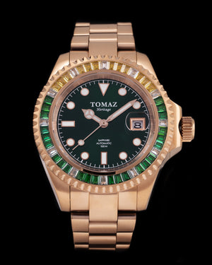 
                  
                    Load image into Gallery viewer, Tomaz Men&amp;#39;s Watch GR01BS-D14 (Rosegold) with Green Yellow White (Rosegold Stainless Steel)
                  
                