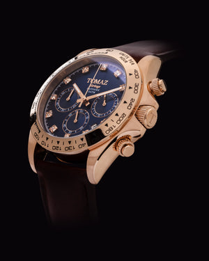 
                  
                    Load image into Gallery viewer, Tomaz Men&amp;#39;s Watch GR02-D13 (Rosegold/Blue) Coffee Leather Strap
                  
                