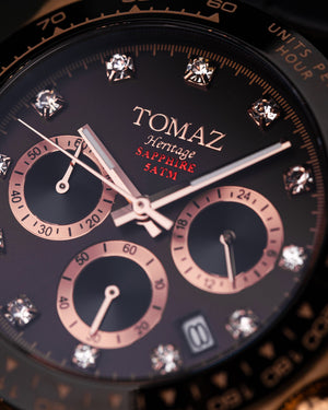 
                  
                    Load image into Gallery viewer, Tomaz Men&amp;#39;s Watch GR02-D8 (Rosegold/Coffee) Black Leather Strap
                  
                